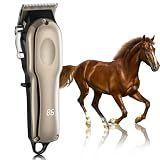 Ciphuoly Horse Clippers Cordless Quiet, Professional Livestock Grooming Kit with 4 Guide Guards, Rechargeable Electric Clipper for Horses, Dogs & Cats