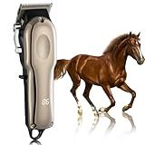 Ciphuoly Horse Clippers Cordless Quiet, Professional Livestock Clippers with 4 Guide Guards, Electric Rechargeable Cordless Grooming Clippers for Horse, Cats and Dogs