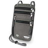 HERO Neck Wallet - RFID Blocking Passport Holder, Easy to Conceal Travel Puch (Army Grey)