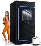 pikulLA Portable Sauna Box for Home – Full-Size Steam Sauna Tent with 3L Steamer, 15-Level Temp Control, Timer, Foldable Chair & Remote | Easy Setup Indoor Personal Sauna