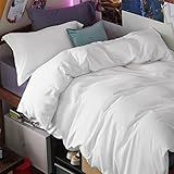 Bedsure Duvet Cover Twin/Twin XL Size - Soft Double Brushed Bedding Set for Kids & Adults, Zipper Closure, 2 Pieces, Includes 1 Duvet Cover (68"x90") & 1 Pillow Sham, NO Comforter, White