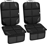 Meolsaek Car Seat Protector for Child Car Seat, Durable 600D Fabric Waterproof Car Seat Cover with Thick Pad Non-Slip Backing (No Imprints) (2 pcs -Black)