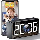 USBRMT 4K WiFi Camera Clock 5G Indoor Security Camera Nanny Cam for Baby Monitor, Dog Camera with Motion Detection, Night Vision