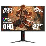 AOC 27" Gaming Monitor QHD 240Hz QD OLED NVIDIA G-SYNC Compatible Q27GAZDV