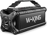 W-KING Bluetooth Speaker, 90W Max Portable Outdoor Speaker Loud, IPX6 Waterproof/50W Deep Bass Subwoofer/40H/EQ/Dual Pairing/TF/AUX, Large Boombox Speakers Bluetooth Wireless for Party/Beach/Jobside