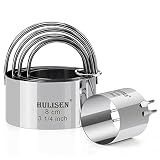 HULISEN Biscuit Cutter Set 5-Pc, Stainless Steel Cookie Cutters with Handle