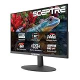 Sceptre New 22-Inch Gaming Monitor, FHD 1080p, Up to 144Hz, HDMI, DisplayPort, Built-in Speakers, Machine Black (E225W-FW144 Series, 2026)