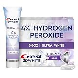 Crest 3D White Brilliance Pro Ultra White Teeth Whitening Toothpaste, 3.8 oz, Anticavity Fluoride Toothpaste, 4% Hydrogen Peroxide, Active Whitening Protection