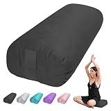 Yoga Bolster Pillow for Restorative & Yin Yoga, Meditation Cushion (Black)