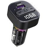 FM Transmitter Bluetooth Car Adapter, Wireless FM Radio Transmitter