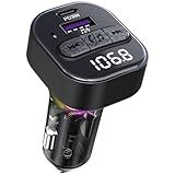 Bluetooth 5.3 FM Transmitter for Car, Bluetooth Car Adapter with Type-C PD(30W) Charger and QC3.0 USB Port, Wireless FM Radio Transmitter, Support MP3 Player, Handsfree Calling, LED Backlit,U Disk
