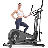 ANCHEER Elliptical Exercise Machine, Folding Elliptical Trainer for Home Gym, Exercise Equipment 550Lbs Max Weight, Ultra-Silent Foldable Elliptical Machine, 16 Resistance Levels & Pulse Rate Grips