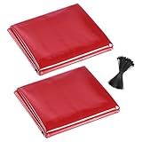 VEVOR 2PCS Welding Curtains, 6 x 8FT Welding Screen Curtain, Flame-Resistant Vinyl Safety Protective Screen with 6-Level UV Protection & Hanging Holes, Portable for Workshop/Industrial Use, Red