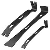 Titan 17121 3-Piece Flat Pry Bar set, 5.5", 7.5" & 9.5"Utility Claw Bars with Nail Puller, Forged Steel Wonder Bar
