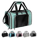 Cat, Dog Carrier for Small Medium Pet Carriers Up to15Lbs, Cats Carrier Soft- Sided Puppy Dogs Bag Portable Foldable Airline Approved Carrier Travel (Green 18 * 11 * 11)