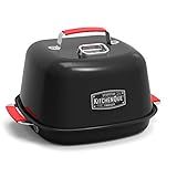 Charcoal Companion CC4132 KitchenQue Indoor Stovetop Smoker, 13.5" x 12.5" x 9.5", Black