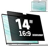 Magnetic Laptop Privacy Screen 14 Inch 16:9, Removable Matte Anti Glare Blue Light Filter - Computer Privacy Shield for 14in Laptop Protector