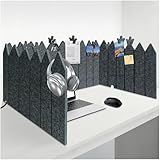 BXI Foldable Felt Desk Divider, 16.5 x 86 Inches Non-Tip Privacy Panel Partition, Versatile Cubicle Shield with Clips for Hanging Notes & Items, Acoustic Table Screen for Office Home Classroom