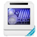 EUHOMY Portable Dishwasher Countertop, 8 Programs Dishwasher with 5L Built-in Water Tank and Drain Hose, Countertop Dishwasher No Hookup with 8 Modes with Self Clean & Baby Care, Dish Washer for RVs