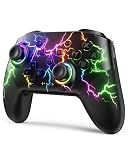 VOYEE Switch Controllers Compatible with Switch/Lite/OLED/PC Windows, Programmable RGB Lightning LED, Wireless Pro Controller with One Key Pairing/Wake Up/Turbo/Vibration