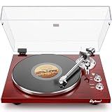 Belt Drive Turntable for Vinyl Record Player and Bluetooth Output(Red)