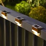 SOLPEX Solar Deck Lights Outdoor 16 Pack, Solar Step Lights Waterproof Led Solar lights for Outdoor Stairs, Step , Fence, Yard, Patio, and Pathway(Warm White)
