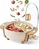 Hot Pot Electric Hot Pot with Divider, Large 6L Nonstick Dual-Sided Shabu Shabu Pot Dual-Flavor hotpot electric 1500W with Adjustable 5-Temperature Control ，Perfect for Family Dinners & Parties