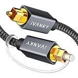 IVANKY Optical Audio Cable 10ft/3M Long Digital Audio Optical Cable for Soundbar, S/PDIF Toslink Fiber Optic Cord [Braided, Gold-Plated Connectors, CL3 Rated] for TV, Home Cinema, Xbox/PS4, Sonos