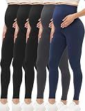 Buttergene 5 Pack Maternity Leggings with Elastic Band