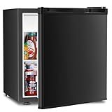 Antarctic Star Compact Refrigerator Mini Fridge with Freezer, Single Reversible Door, Dorm Fridge, Wire Shelf, Defrost Button, for Bedroom, Office, kitchen, 1.7 Cu. Ft, Black