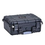 MEIJIA All Weather IP67 Waterproof Hard Camera Case,Hard Protective Case,Hard Case with Customizable Foam,Fit Use of Drones,Camera,Equipments,Pistols(Black,15.98x12.99x6.85inches)