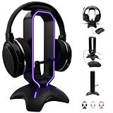 Tilted Nation Gaming Headset Stand | RGB Headphone Stand for Desk with Mouse Bungee and USB Hub (Cool and Clean Setup) Gaming Headset Holder - Perfect Gamer Gift Accessory