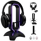 Tilted Nation Gaming Headset Stand | RGB Headphone Stand for Desk with Mouse Bungee and USB Hub (Cool and Clean Setup) Gaming Headset Holder - Perfect Gamer Gift Accessory
