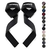 Fitgriff® Lifting Wrist Straps for Weightlifting, Gym, Deadlift, Workout (Made of Premium Cotton & Padded) - Men & Women (Standard, Black)