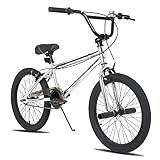 JOYSTAR Gemsbok 20 Inch Kids Bike Freestyle BMX Bike for 7-12 Girls and Boys Bikes 20 in Wheels Children BMX Kids' Bicycles Dual Hand Brakes Steel Frame Silver