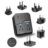 TREVOLTY 2000W Voltage Converter US to Europe, 220V to 110V Converter for Hair Dryer, 7-in-1 European Travel Plug Adapter with 3AC/2USB-A/2USB-C (PD20W), Travel Essentials with US/JP/FR/DE/UK/AU/EU
