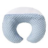 DONOMILO Nursing Pillow and Positioner Breastfeeding and Bottle Feeding, Propping Baby, Tummy Time, Sitting Support for Baby Boy Baby Girl, with Removable Dots Cover (Blue)