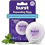 BURST Expanding Dental Floss (Mint Eucalyptus/40 Yards) | Stain Absorbing & Woven Tooth Floss with Xylitol Coating to Fight Cavities | Vegan | Paraben Free Expanding Floss