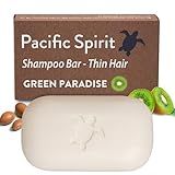 Pacific Spirit Shampoo Bar for thin hair with Argan Oil & Kiwi, Gentle foam, Natural, Green, SLS free, Sulfate Free, Soap-Free, Zero Waste, Vegan, 3.53 Oz