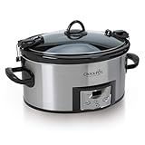 Crock-Pot 6 Quart Cook & Carry Programmable Slow Cooker with Digital Timer Stainless Steel (CPSCVC60LL-S) pack of 1