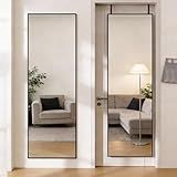 DUMOS 47"x14" Full Length Door Mirror, Full Body Mirror, Black