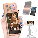 Moman Vlog Selfie Monitor Screen for iPhone 7-17 Series, 4K 60fps & Encrypted Private P2P Wireless, Magnetic Back Camera Monitor, 164 ft Range for TikTok, YouTube, Vlog Photo & Video Kits, Matte Black