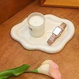 CCINPPY Ceramic Cloud Jewelry Tray Trinket Dish Key Bowl Nightstand Decor