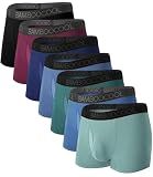 BAMBOO COOL Mens Trunks Underwear Performance Breathable Mesh Fly Zone Moisture-Wicking(7 Pack)