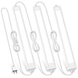 Lazukes 3 Pack Plug in Under Cabinet Lighting for Kitchen, 6500k Bright Under Counter Lights for Shelf/Workbench/Bookshelf/Over Sink, 14inch Linkable 110V LED Light Bar