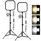 2Pack LED Video Light Kit, Hagibis 15W Photography Lighting Kit, 78" Dimmable Studio Lights with Tripod, 2500-8500K Stream Light for Video Recording, Game Streaming, Photography, Tiktok, YouTube