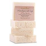 Himalayan Salt Soap Bars with Sea Salt & Shea Butter – 4 Soap Bars, Handmade in USA, All Natural, Non-GMO, Unscented (4.5 oz Each)