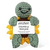 Mothers Day Gifts for Mom from Daughter Son,Funny Mom Gifts Birthday Gifts for Grandma Mother,Mini Positive Handmade Crochet Christmas Stocking Stuffers Secret Santa Gift Ideas (Sunflower-Turtle-Mom)