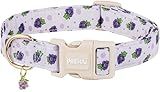 PREHAI Purple Grape Dog Collar with Pendant Cute Spring Summer Design for boy Girl Small Medium Large Dogs Collars M