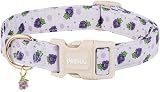 PREHAI Purple Grape Dog Collar with Pendant Cute Spring Summer Design for boy Girl Small Medium Large Dogs Collars M